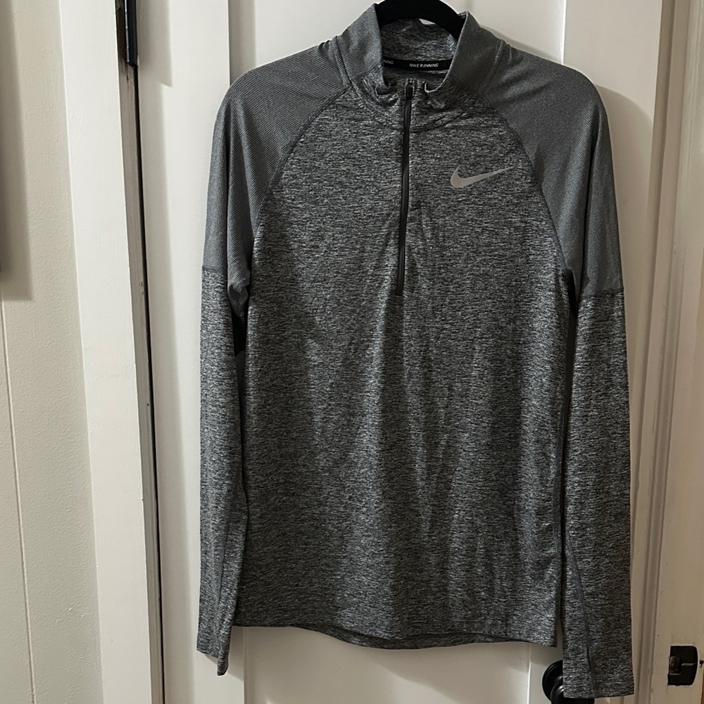 Nike Heathered Gray Quarter-Zip Top